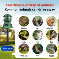 OMNI CATCH Répulsif d'oiseaux à ultrasons à énergie solaire-Capteur de mouvement à 360 °, utilisation en extérieur pour les toits, les vergers et les fermes