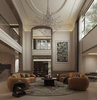 Servicio de Diseño de Interiores para Villas, Renderizado Fotorealista en 3D, Visualización Arquitectónica, Proyecto Integral para el Hogar, Sala de Estar y Comedor