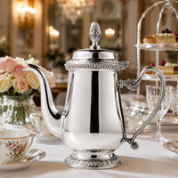 Elegante Versilberte Tee- und Kaffeekanne Klassischer Servierkrug mit Langem Ausguss für Luxushotels, Restaurants und Catering-Tischgedecke
