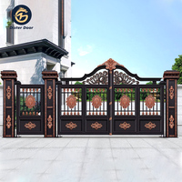 Porte de jardin électrique de style simple à l'extérieur de luxe fantaisie portes battantes conceptions et villas porte portes en métal