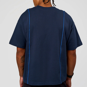 <span class=keywords><strong>Camiseta</strong></span> Deportiva para Hombre, Diseño OEM, Cuello Redondo, Manga Corta, con Ribete en Contraste, Transpirable, Color Liso, Hombros Caídos, para Gimnasio y Running - Product Image 2