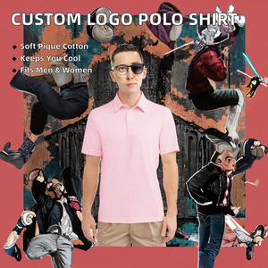 Camisas con Cuello y Diseño de Logotipo Personalizado, Tejido Piqué de Algodón Elástico, Unisex, Marca Propia, sin Costuras, para Diseñadores, Cuello Blanco con Estampado - Product Image 2