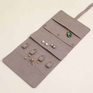 Luxury 1.4mm Microfiber Travel Storage Jewellery Pouch <b>Case</b> Custom Logo Roll-<b>up</b> High Quality Organizer for Jewelry - Product Image 5