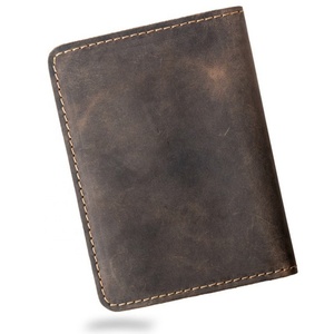 Custom Luxury Crazy Horse Leather Travel Passport Cover Slim Card Holder Wallet Genuine Leather Passport Holder - Product Image 3