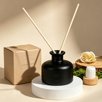 Boîte d'emballage personnalisée pour diffuseur d'arômes, flacon en verre noir de 50 ml et 200 ml, flacon diffuseur en verre vide