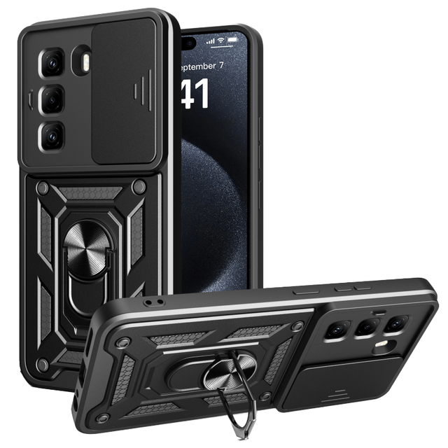 Infinix Note 50 Pro Plus 5G 4G 50X Note 40 Pro 30 Armor Magnetic Ring Air Cushion PC TPU Shockproof Privacy Mobile Phone Case