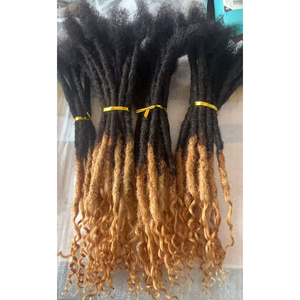Extensions de <span class=keywords><strong>dreadlocks</strong></span> en cheveux humains faites à la main, effet ombré |   Extensions de cheveux 100% Remy, Locs moyennes pour femmes et hommes - Product Image 4