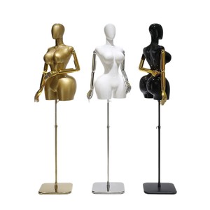 Maniquí <span class=keywords><strong>de</strong></span> Mujer <span class=keywords><strong>de</strong></span> Plástico ABS Ajustable <span class=keywords><strong>de</strong></span> Talla <span class=keywords><strong>Grande</strong></span> Shining Star X-F01 Plus, Torso Pintado en Dorado con Curvas y Pechos Grandes - Product Image 5