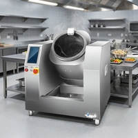Machine à faire sauter automatique commerciale en acier inoxydable, cuisinière wok électrique 5 kW pour cuisine de restaurant