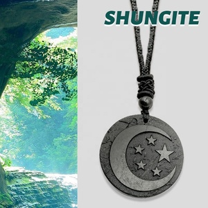 Prodotti Spirituali, Ciondolo in Cristallo di Shungite Nera Naturale, Forma Rotonda, per Regali - Product Image 5