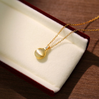 Collier boule minimaliste en argent sterling 2024 Collier pendentif boule brossé en or 18 carats cz pavé pour femme