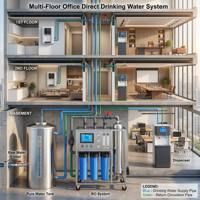 Système de filtration d'eau par osmose inverse sur mesure 250L 500LPH de l'usine de Guangzhou, machine de traitement d'eau RO pour bureaux et entreprises
