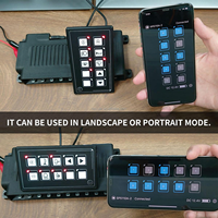 Boîtier de commande tactile LED 12P compatible avec bouton programmable momentané, panneau de commande tactile par application pour SUV, bateau, caravane