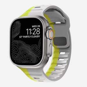 สายนาฬิกาแบบ T-BUCKLE ที่หรูหราได้รับการออกแบบให้ระบายอากาศได้สองสีสายนาฬิกาซิลิโคนสำหรับ <span class=keywords><strong>Apple</strong></span> Watch <span class=keywords><strong>SE</strong></span> ultra 9 8 7 45mm - Product Image 2