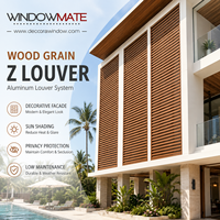 Volets verticaux modernes en alliage d'aluminium avec revêtement en poudre personnalisé, type Z, pour la décoration de façades architecturales