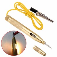 Sonda de prueba de circuitos de luz para coche DC 6V 12V 24V, lámpara detectora de voltaje, pluma de prueba de voltaje de cobre