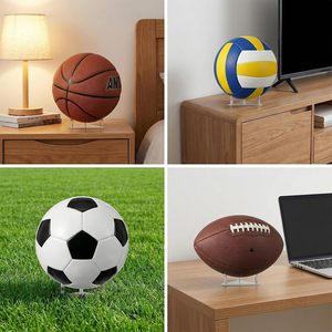 Support de rangement transparent pour ballons de sport, design triangulaire, pour <span class=keywords><strong>volley</strong></span>-ball, basketball, football, soccer, support d'affichage en acrylique pour ballons - Product Image 5