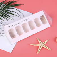 Boîte de luxe pour macarons français, emballage triangulaire, 6 macarons, boîte blanche pour gâteaux et pâtisseries, présentoir de Noël pour bonbons