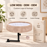 Lit pour chat à fixer sur bureau, avec pince de fixation, structure en bois massif, peluche douce, gain de place, hamac pour la maison ou le bureau