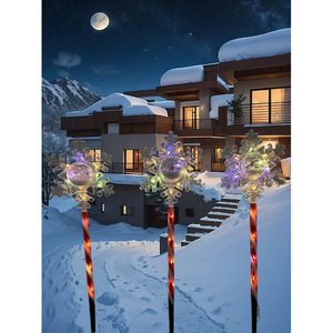 Lumière solaire <span class=keywords><strong>de</strong></span> Noël IP44 étanche, étoile colorée à piquer pour jardin extérieur avec 8 modes pour la décoration <span class=keywords><strong>de</strong></span> chemin - Product Image 6