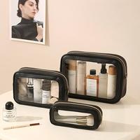 Ensemble de trousses de toilette transparentes en PVC imperméable, trousse de maquillage, trousse de rangement de voyage
