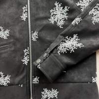 Veste en cuir brodée Pu, veste en cuir avec motif de broderie personnalisé, veste en cuir courte brodée