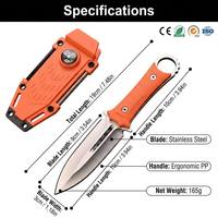 Couteau de chasse en acier inoxydable avec manche en PP, couteau de poche tactique de survie, couteau pliant de 19 cm, fabrication OEM personnalisée en gros