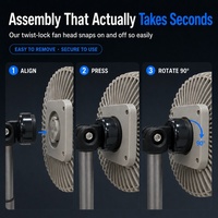 Dopapod G13 Metal Round Base Stretch Pole 110° Tiltable Fan Head 3000mAh Battery 3 Wind Speeds Desktop Fan