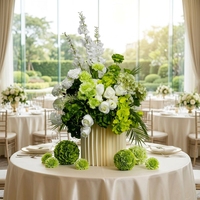 Bouquet de 70 fleurs artificielles en soie, hydrangea blanc et phalaenopsis en cascade, pour centre de table de mariage, fournisseur de décoration florale
