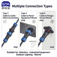 Connecteur de câble SY21 étanche IP68, 2, 3, 4, 5, 7, 9 broches, mâle/femelle, à verrouillage rapide, prise aviation, avec écrou arrière/prise à bride