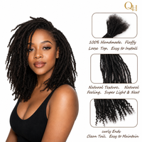 Extensions de cheveux humains au crochet Premium Inter Curly Locs, 6-30 pouces, 0,3 cm, couleur naturelle, faits à la main, doux, légers, longue durée