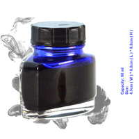 Flacon en verre transparent pour encre de tatouage de 60 ml, flacon en verre pour peinture à l'encre avec couvercle noir