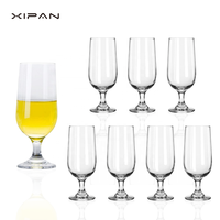 Logo personnalisé Chopes à bière classique Vente en gros Verre à jus soufflé à la main dans plusieurs styles Verre à bière demi-cour