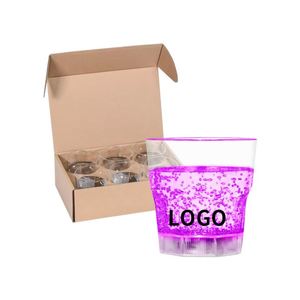 Custom LED Glowing in Dark Cup Clear Plastic <b>Light</b> <b>up</b> Flashing Whisky Glass for Party - Product Image 2