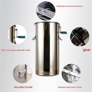 Centrífuga manual de doble capa para miel, extractor de miel de acero inoxidable con filtro y fondo de recolección de miel para apicultores - Product Image 2