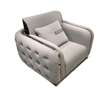 Ensemble de canapés en cuir véritable de luxe italien, style américain postmoderne, pour salon, grand appartement, villa, style Hong Kong