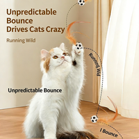 Nouveau jouet pour chat en caoutchouc élastique avec plume, pour le jeu autonome, anti-ennui, lanceur interactif, baguette de chat, fournitures pour animaux de compagnie