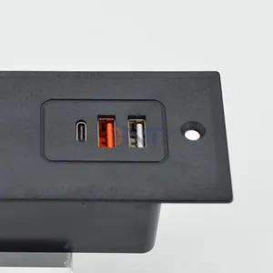 ETL aprobado muebles de oficina usa 2 toma de corriente tira de salida empotrada puertos USB eléctricos inteligentes tira de alimentación