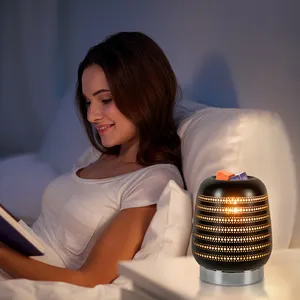 Lampada elettrica senza fiamma per bruciatore a olio di fusione lampada per profumo luci notturne diffusore di olio personalizzato per Melter a cera nera