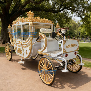 Calèche électrique blanche pour mariage, transport spécial, calèche de tourisme extérieur - Product Image 2