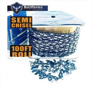 Rollo de 100 pies de cadena de sierra semichisel .404'' .063'' con 40 juegos de eslabones de conexión a juego y 25 cajas, modelo de hoja de sierra D0100HED6PV - Product Image 1