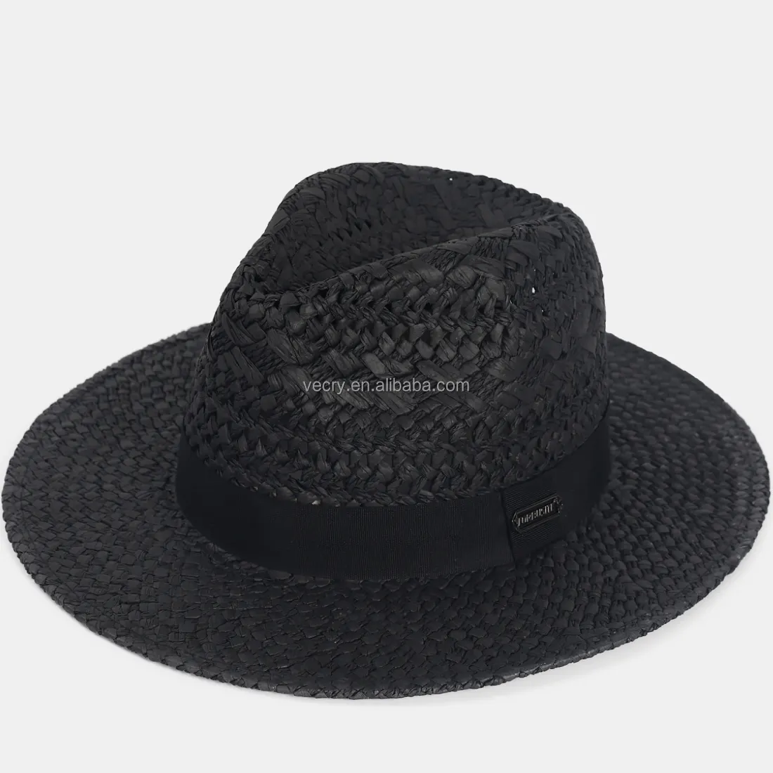 100% hecho a mano ventilación trenzada papel de paja Fedora sombrero para el sol verano ala ancha playa Panamá sombreros hombres mujeres F049