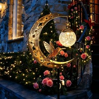 Lampe solaire LED étanche pour lune et nuit, carillon éolien extérieur, décoration de jardin solaire