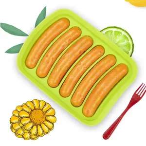 6 Cavities Hot Dogs silicone sausage maker DIY Handmade Hamburger Pan Food Grade food grade silicone sausage mold