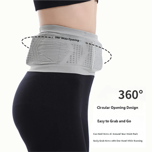 Sac de taille unisexe pour la course à pied, grande capacité, antidérapant, respirant, ceinture de sport avec crochet pour le cyclisme en plein air, la randonnée et la salle de sport - Product Image 5