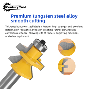 Juego de fresas de ranurar y encajar de 8 mm y 12 mm con vástago de 1/2'', herramienta de fresado para carpintería, para marcos de bordes, suelos y unión de paneles - Product Image 4