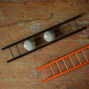 Égouttoir à tasses en bambou fait main, version ovale noire et orange, accessoire de cérémonie du thé pour rangement de cuisine - Product Image 1