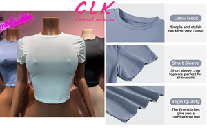 Fabricant personnalisé Basic Y2k Blanks Baby Crop Top <span class=keywords><strong>Tee</strong></span> Tshirt Plain Cropped Top T <span class=keywords><strong>Shirt</strong></span> pour femmes 5% Spandex 95% POLYESTER - Product Image 3