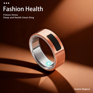 Bague connectée AIZO au design tendance, contrôle par application, acier inoxydable, étanche IP67, écran OLED, chargement magnétique, suivi du sommeil - Product Image 1