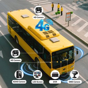 Enregistreur de conduite 4G 5G 4CH avec carte SD MDVR 1080P, alerte de sécurité BSD, suivi de flotte pour camions et bus - Product Image 1